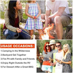 12 Pcs Roasting Sticks Wooden Handle, Extendable Stainless Steel Marshmallow Roasting Sticks Telescoping Forks, Campfire Sticks, 32in Smores Sticks, Telescoping Skewers for Campfire, BBQ
