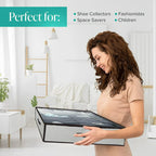 Underbed Storage Bag Organizer 2 Pack Storage Bin Box with Handles Clear Window Foldable Storage Containers for Blankets Clothes Comforters 39.5 x 19.7 x 7.1 In 90L