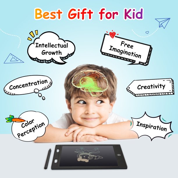 LCD Writing Tablet SWTROOM Doodle Board 8.5 in Colorful Drawing Pad for 3 4 5 6 7 Year Old Girls Boys Black